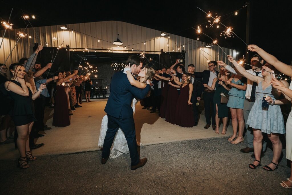 Wedding reception dance with bride and groom at Texas wedding venue
